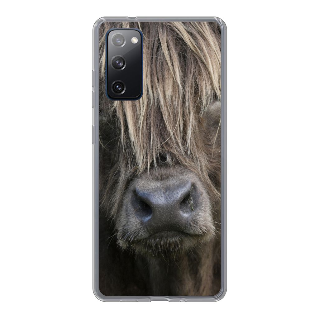 MuchoWow Handyhülle Schutzhülle Hülle für Samsung Galaxy S20 FE Schottischer Highlander - Braun - Nase Silikon Softcase Handy Hülle - Abdeckung
