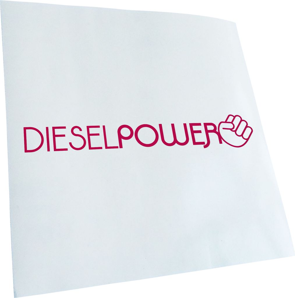 Kiwistar - Autoaufkleber - pink - 40 x 6 cm - Diesel Power - Heckscheibenaufkleber - Aufkleber für Auto Kfz Fahrrad, LKW, Truck Mofa