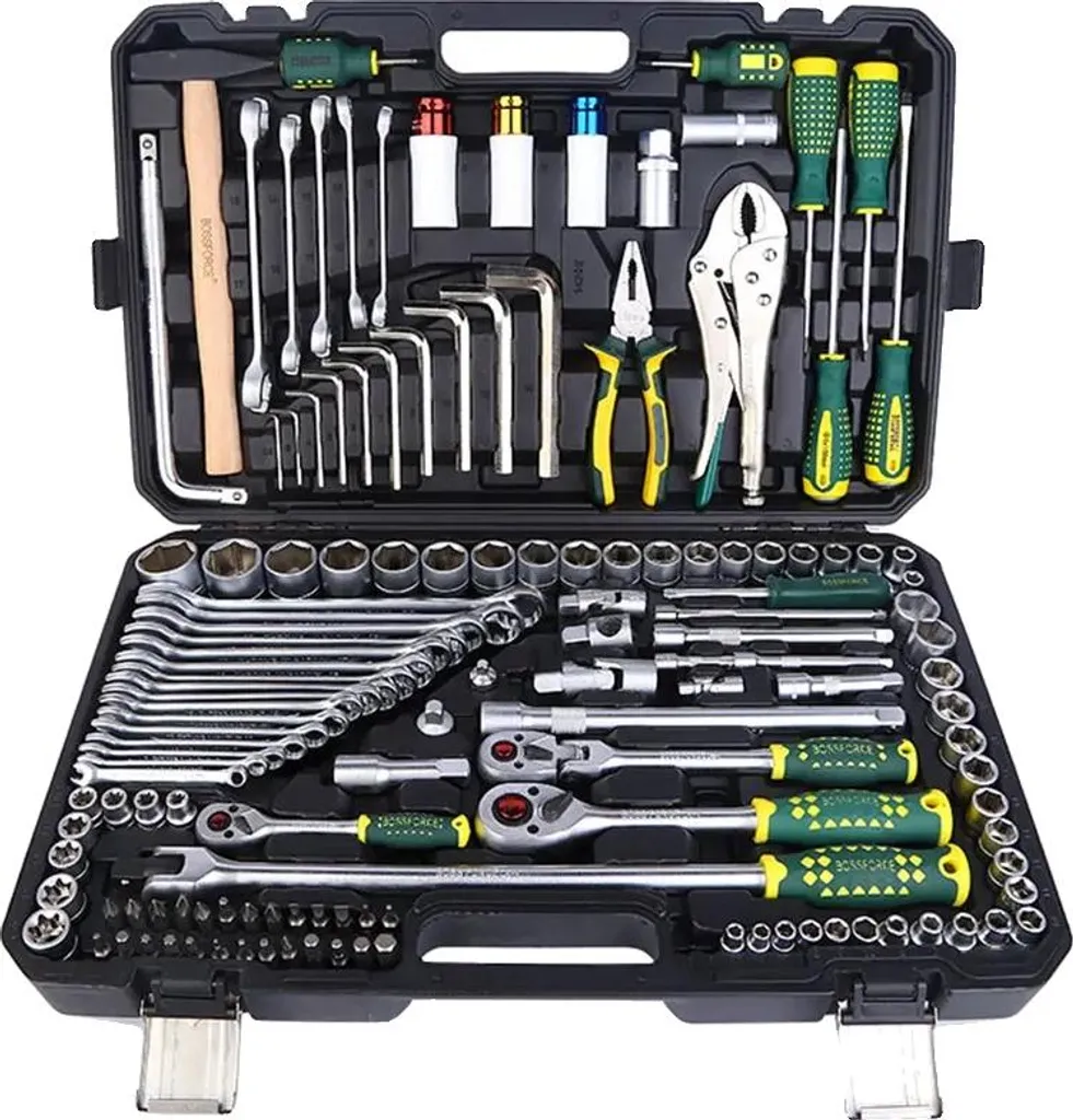 Mallette de 144 outils de mécanique auto avec douilles et cliquets 1/4 1/2