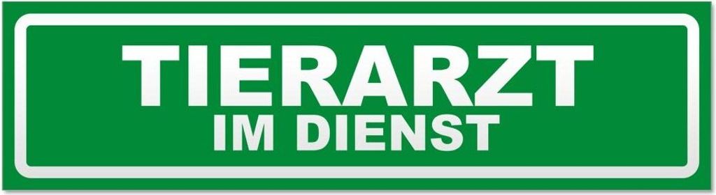Kiwistar Tierarzt im Dienst invertiert Magnetschild Schild magnetisch - 20cm Grün - Magnetfolie für Auto PKW Kfz
