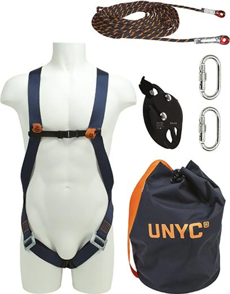 Kit sécurité pour travaux de toiture harnais T.1 avec corde 10m et sac