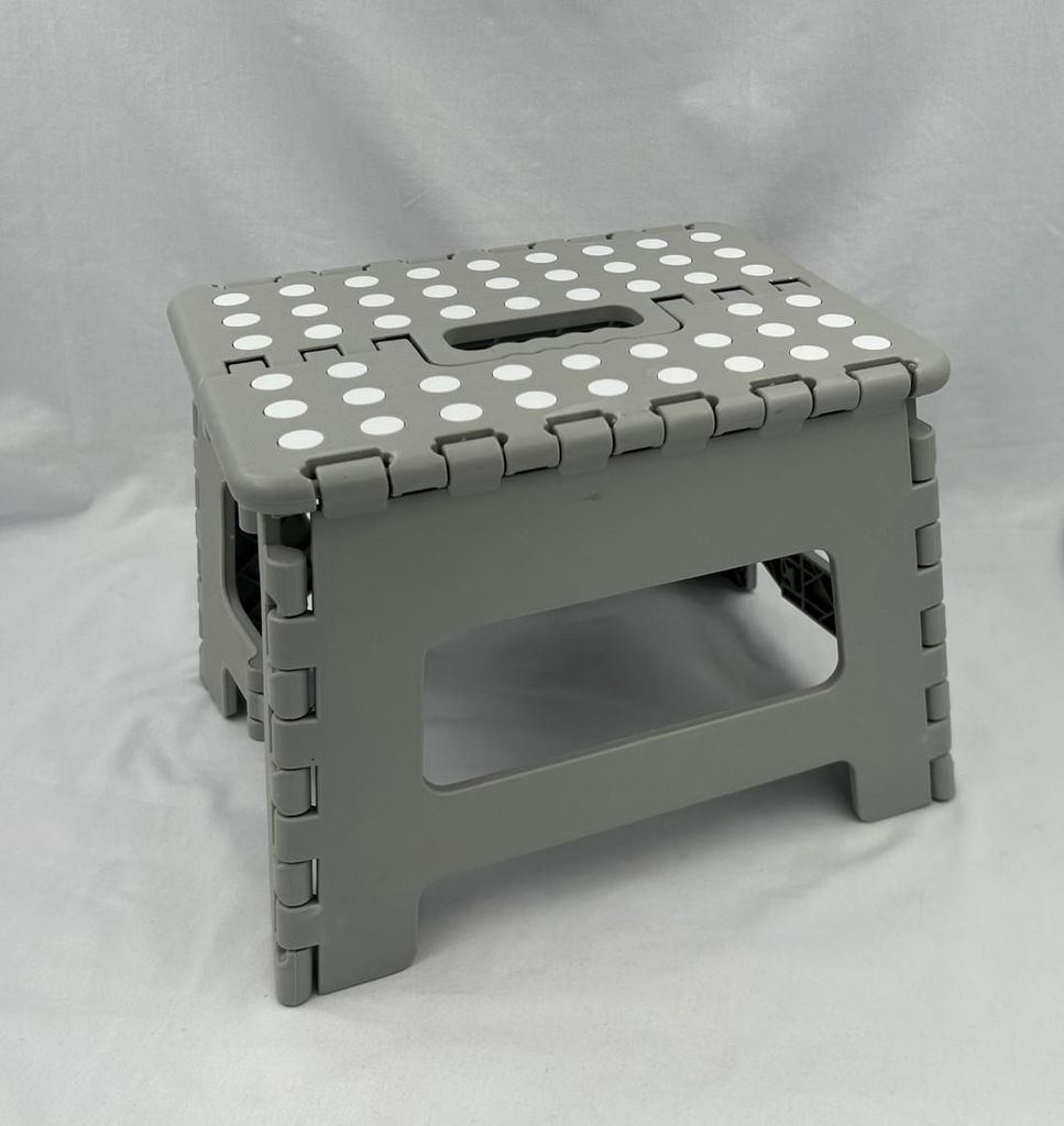 Klapphocker, Klapptritt, Tritthocker Grau Faltbar H 22cm Produktbild 