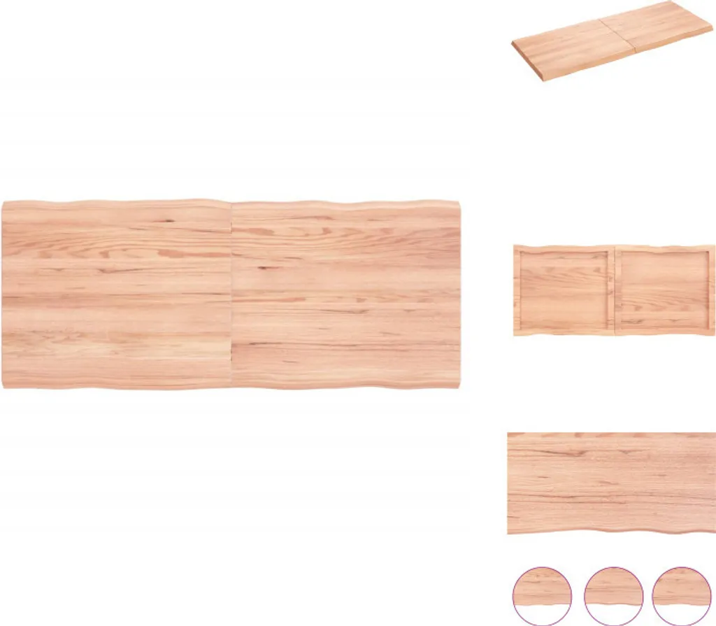 Piano Tavolo 120x50 cm Legno Massiccio Bordo Albero | Qualità Artigianale