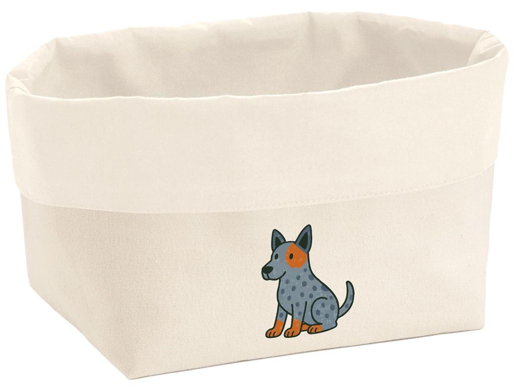 Huuraa Organizer Australian Cattle Dog Comic Heeler 8 Liter Large Canvas Baumwolle Utensilo Geschenkidee