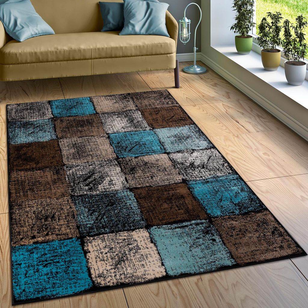 Designer Teppich Wohnzimmer Ausgefallene Farbkombination Produktbild 