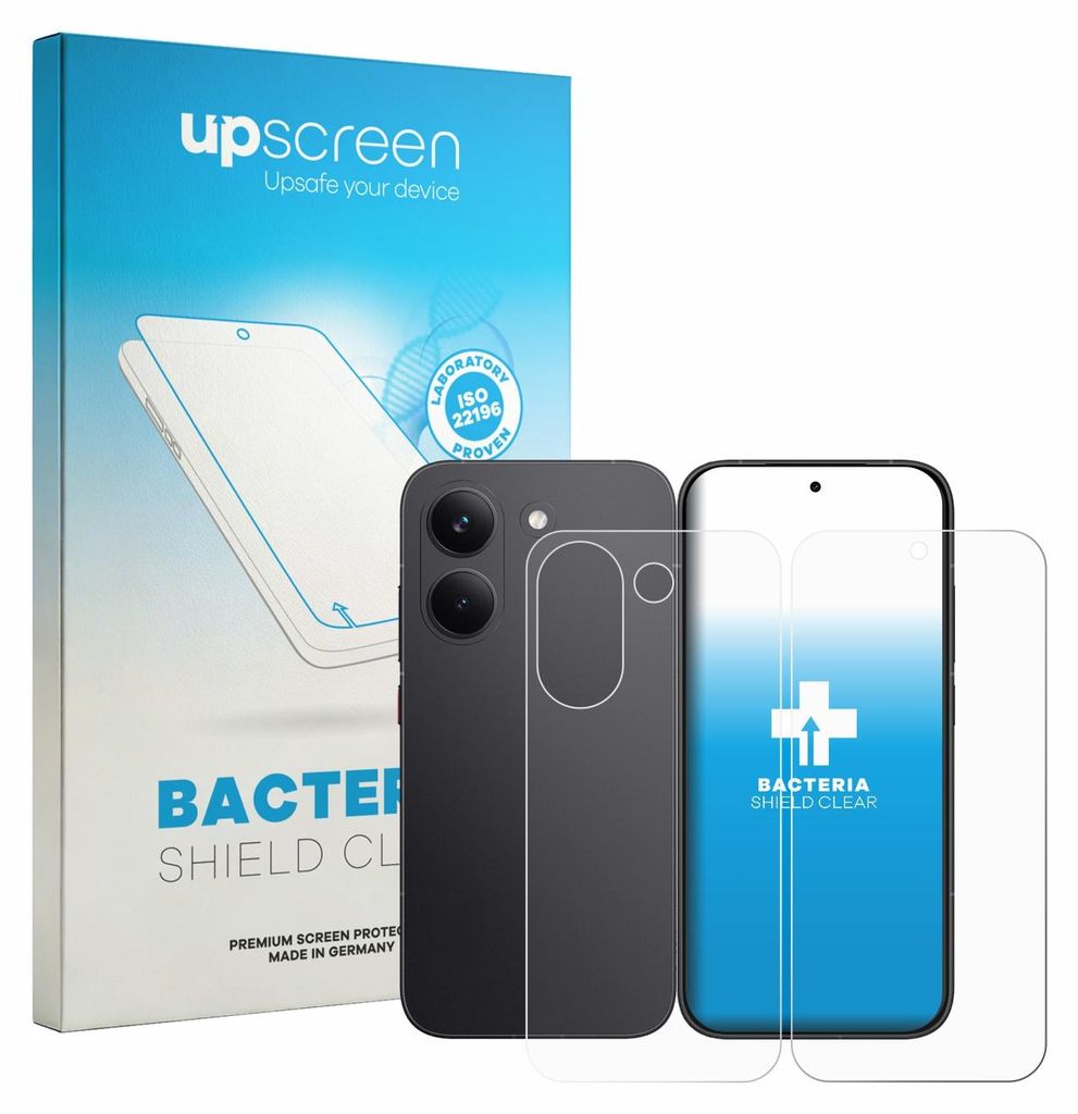 upscreen Schutzfolie für Xiaomi Poco X8 Pro (Display+Rückseite) Displayschutz Displayschutzfolie Folie Klar antibakteriell