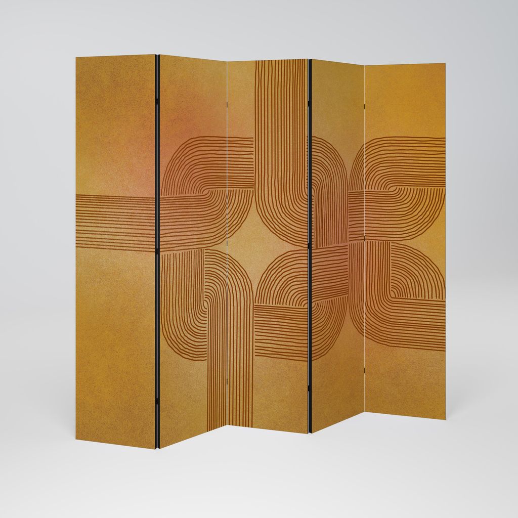 SpaceRebels Paravent Raumteiler - 5-teilig Raumtrenner, Druck 1-Seite - Raumtrenner - Trennwand Wohnung - Room Divider - Spanische Wand Deko Modern...