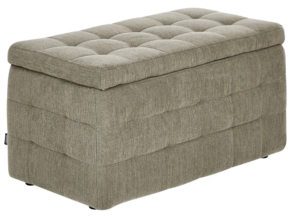 BELIANI Tabouret vert rembourré 72 x 42 x 40 cm avec coffre de rangement