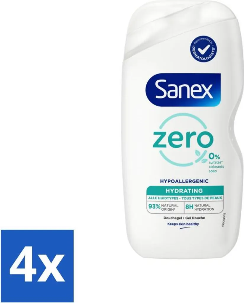 Sanex Zero% Gel Doccia 4x400ml | Idratazione Post-Allenamento