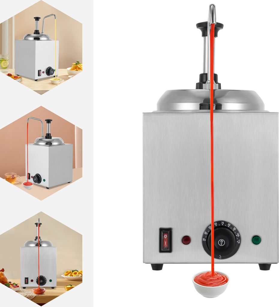 Edelstahl, 2.5 L Fassungsvermögen, 800-Watt-Spender, Bäckerei, Käsesoßenwärmer, Butter-Spender