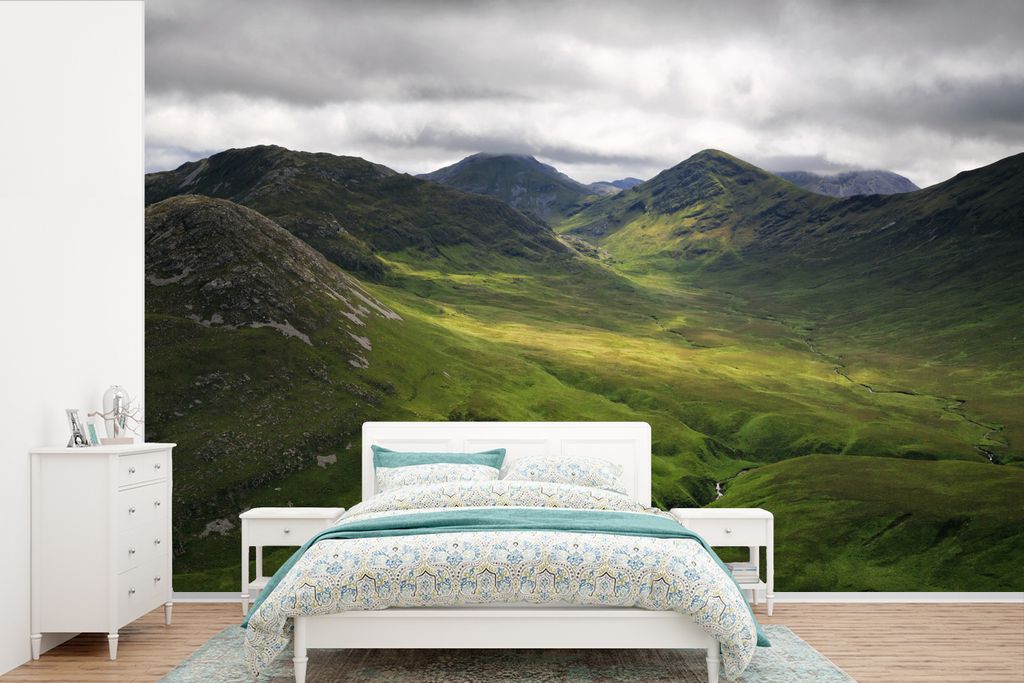 MuchoWow Fototapete für Wohnzimmer oder Schlafzimmer Wandtapete Vinyl Motivtapete Blick auf die Zwölf-Pins-Berge - 390x260 cm - Papiertapete