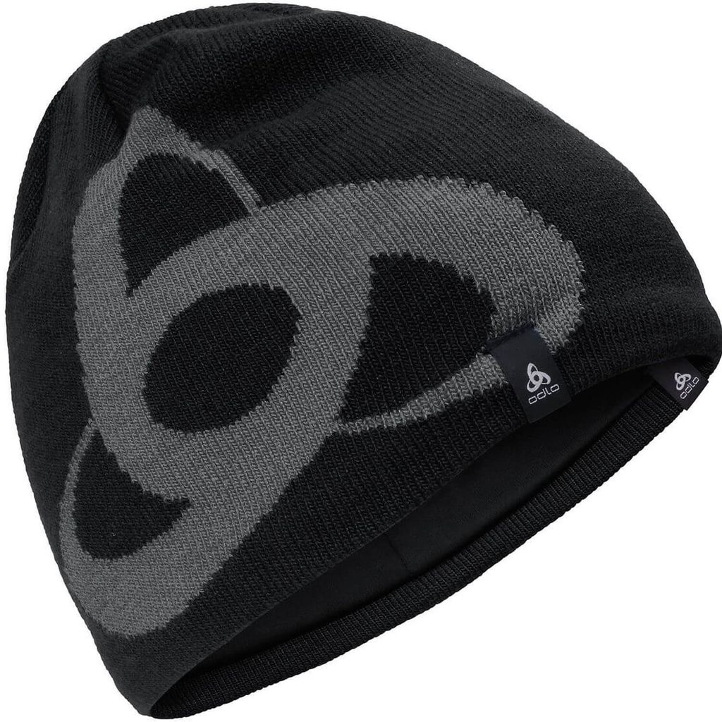 Odlo Beanie Mütze Laufmütze Skimütze Ceramiwarm Pro Mid Gage Hat, Farbe:Schwarz, Artikel:-60061 black / odlo steel grey