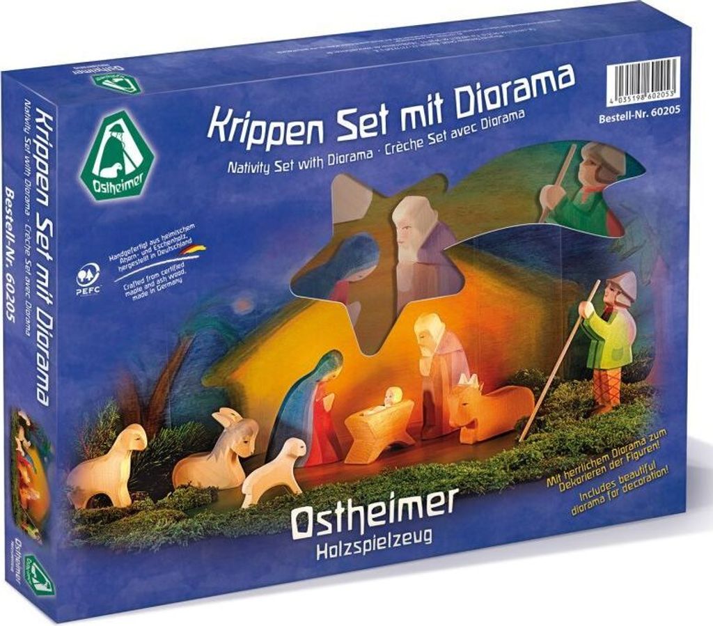 Ostheimer Krippen Set m. Diorama 11-tlg. Produktbild 