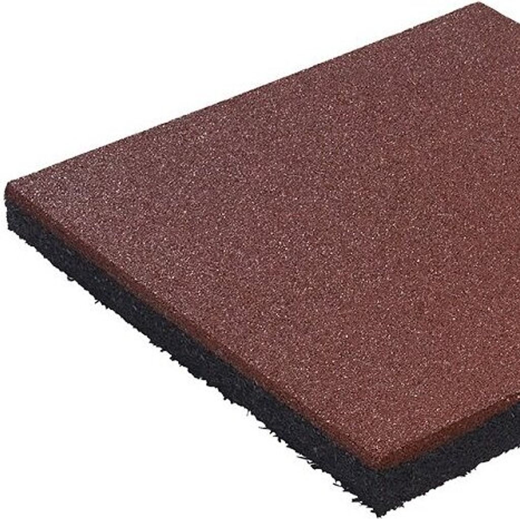 Fallschutzmatte 50 x 50 x 4,5 cm ROT Fallschutzplatte Bodenschutzmatte Gummimatte