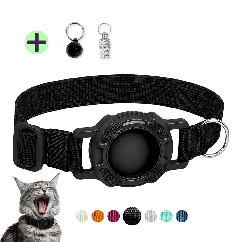 WHISKERZ® CORE Veilige Elastische Kattenhalsband met Houder Productafbeelding  AI-gegenereerde afbeelding