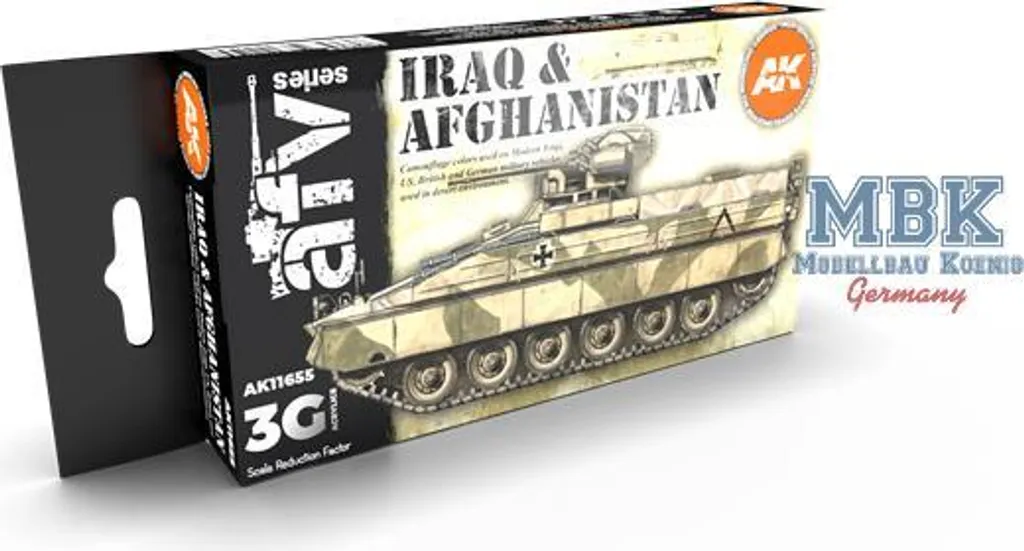 AK Interactive AK-11655 Set Peintures Irak et Afghanistan 3Gen 17ml
