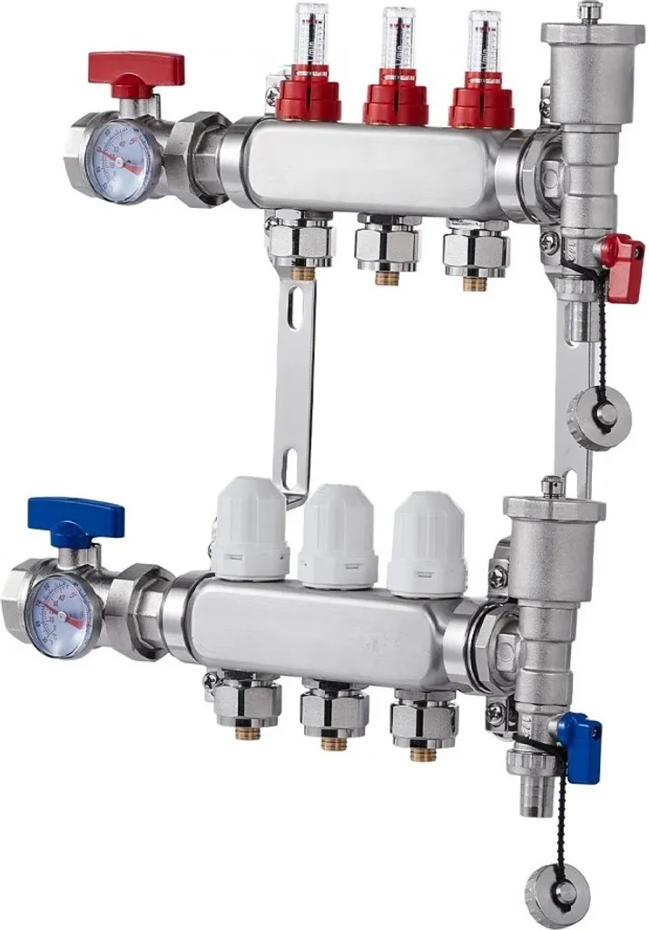 Distributeur chauffage sol 3 circuits - Indicateur débit 5L/min réglable - 11