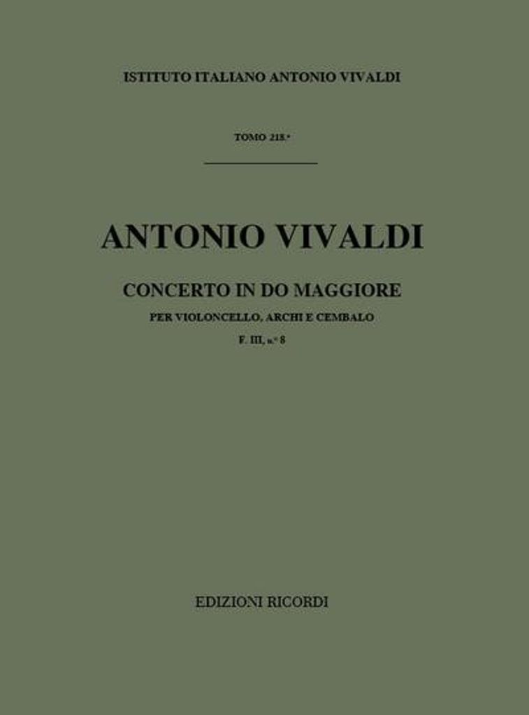 Concerto do maggiore F.III:8per violoncello, archi e cembalo