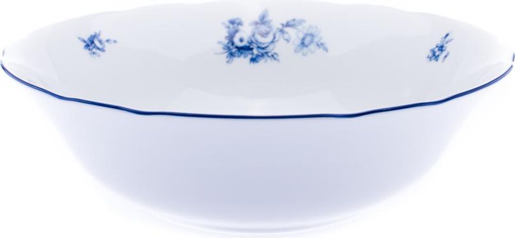 Thun 1794 Rose, Kompottschale, Porzellan, blaue Rosen, 25 cm, Thun