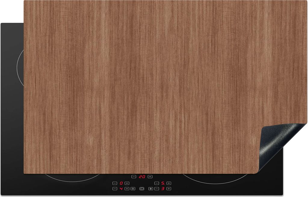 KitchenYeah Herdabdeckplatte Holz - Stumpf - Muster , 83x51cm, Küche Deko, Glaskeramikfeld Herdabdeckung, Abdeckplatte fùr Kochfeld
