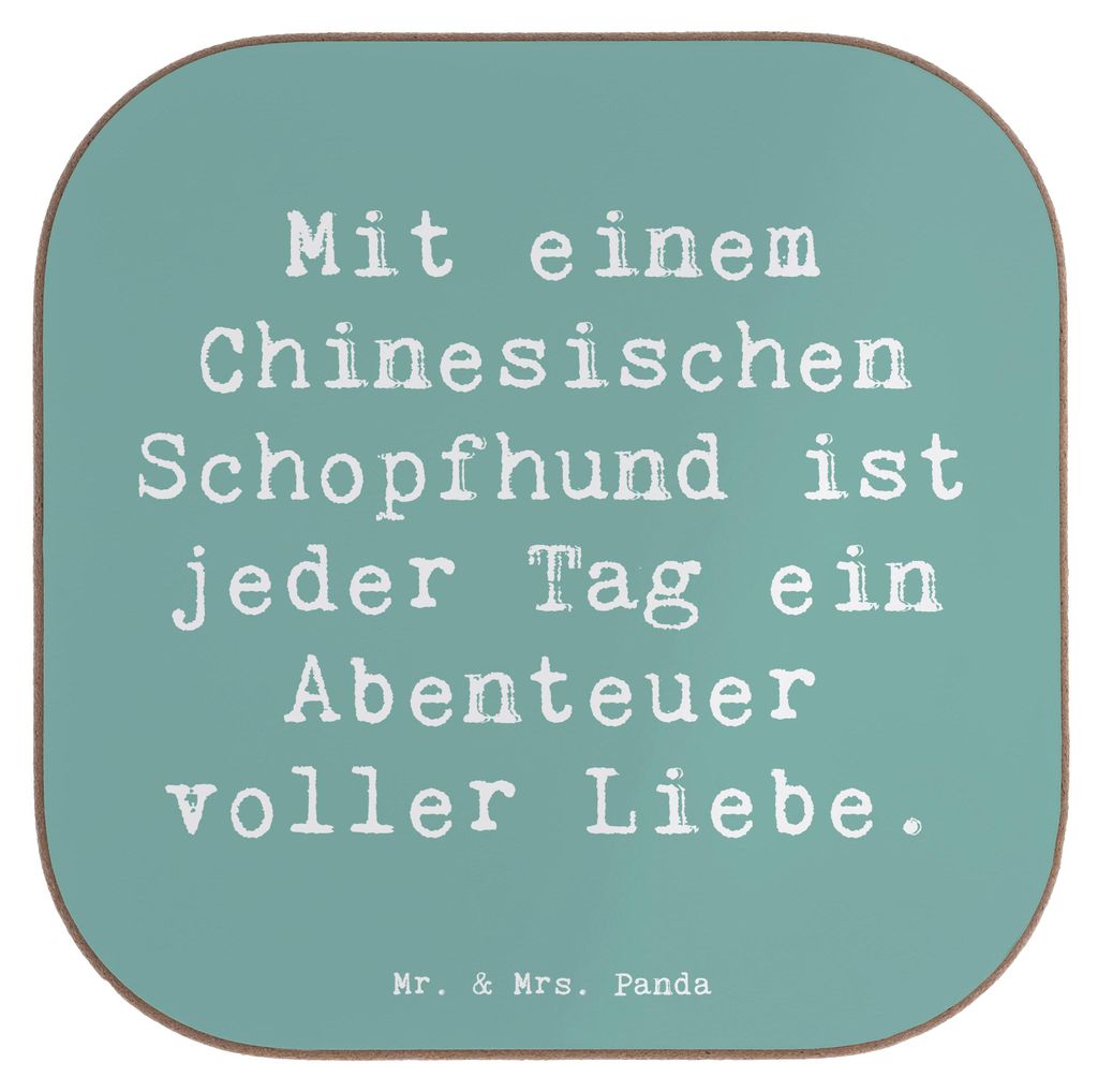 Mr. & Mrs. Panda Tassenuntersetzer Spruch Chinesischer Schopfhund Abenteuer - Meeresbrise - Geschenk, Hunderasse, Lebensfreude, Tischuntersetzer, U...