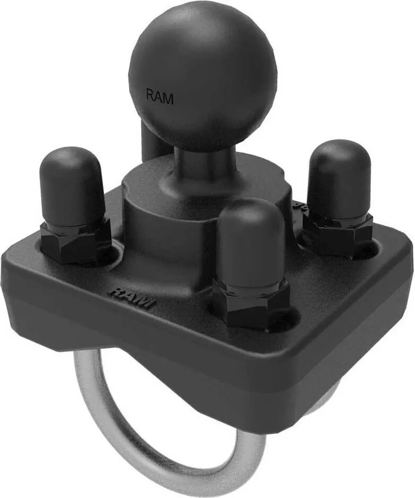 Fixation Guidon et Rail pour GPS Ram Mounts Double Boulon Argenté B-Size