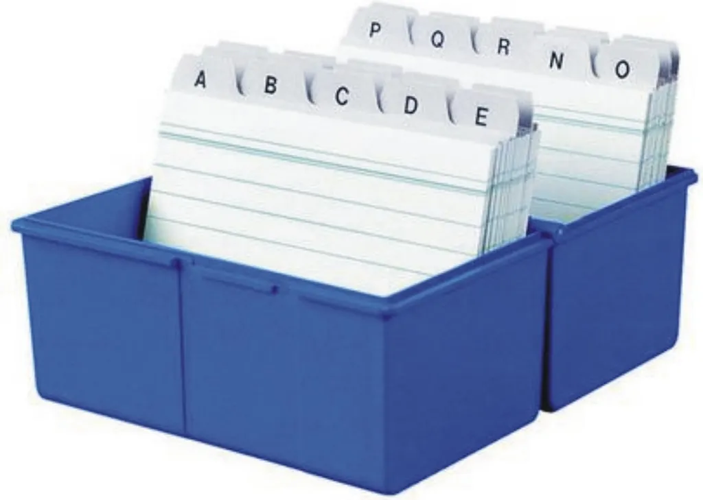 Fichier de bureau A7 paysage bleu pour rangement de 300 fiches x3