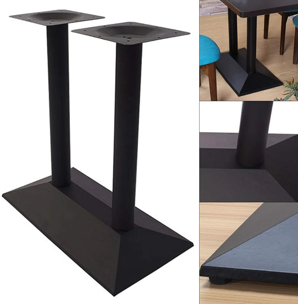 Pied de table en métal noir 72cm résistant - Structure moderne et stable