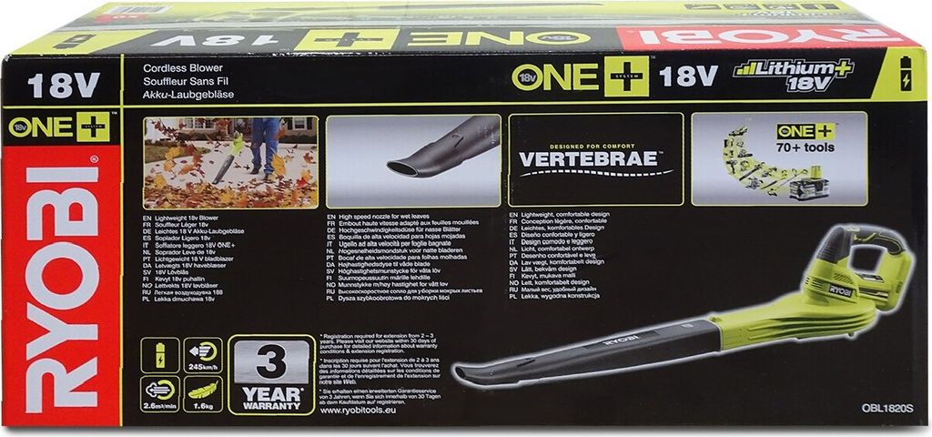 RYOBI Akku-Laubgebläse OBL1820S 18V, leichter Laubbläser, Produktbild 7