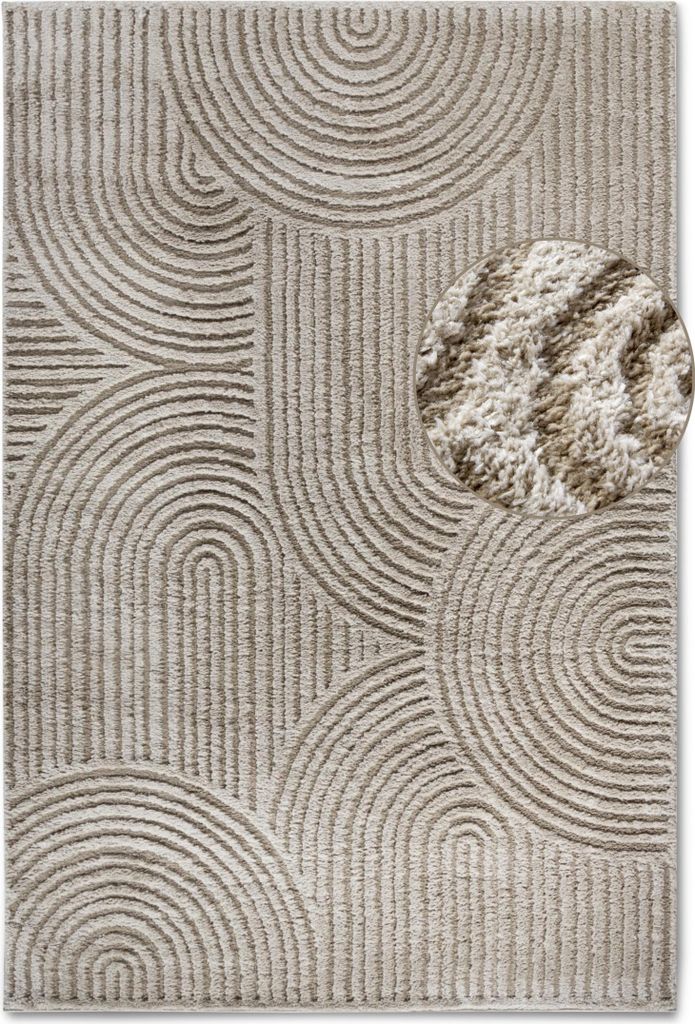 Elle Decoration Gallery Hochflor Teppich Chappe Beige