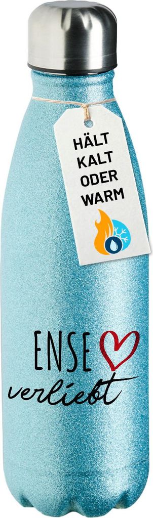 Huuraa Trinkflasche Ense verliebt 500ml Blue Edelstahl Wasserflasche Trinkflasche Geschenkidee