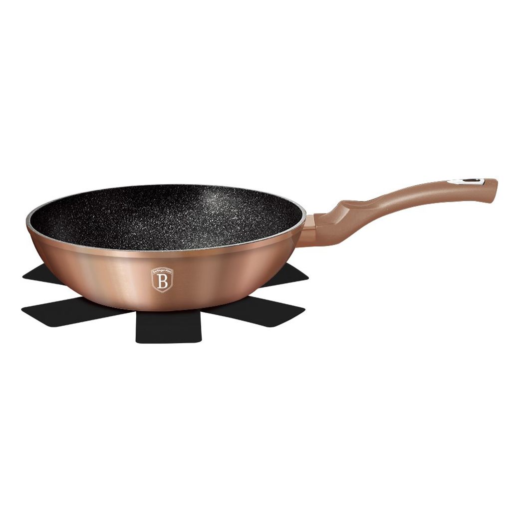 BERLINGERHAUS Wok 28 Cm Con Rivestimento In Marmo Antiaderente – PFOA Free – Adatto A Induzione