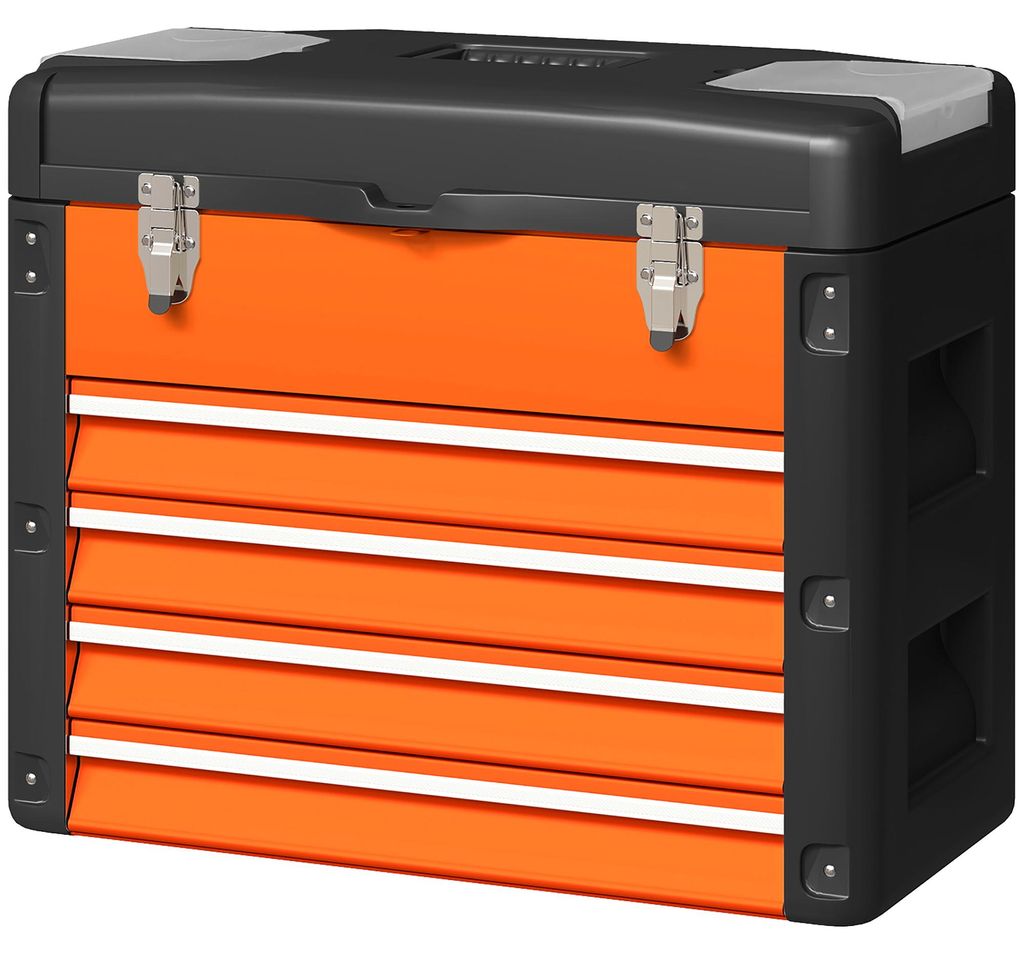 Coffre à outils HOMCOM, 49,7 x 25,3 x 40,7 cm, avec 4 Image du produit 