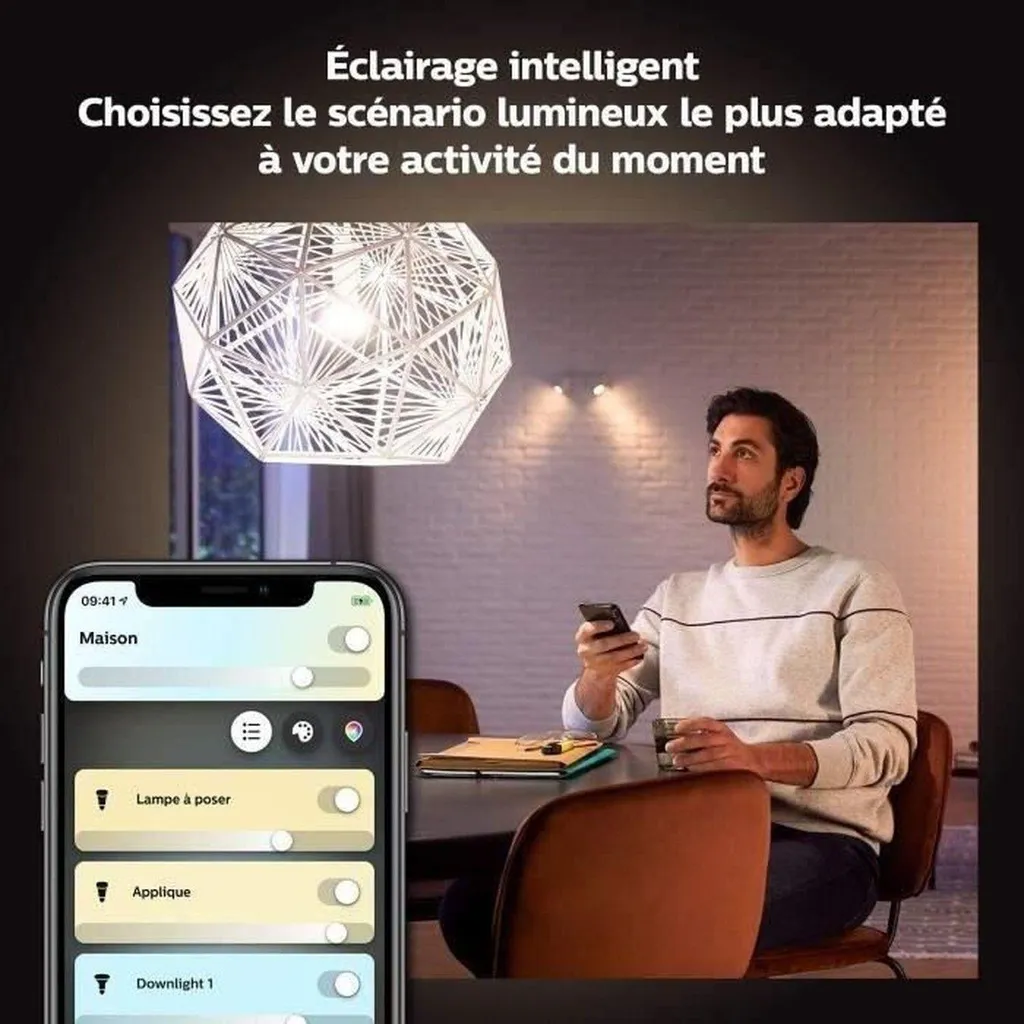 Solution Éclairage Connecté E27 Philips Hue - Pack 2 Ampoules 1100 Lm - 3