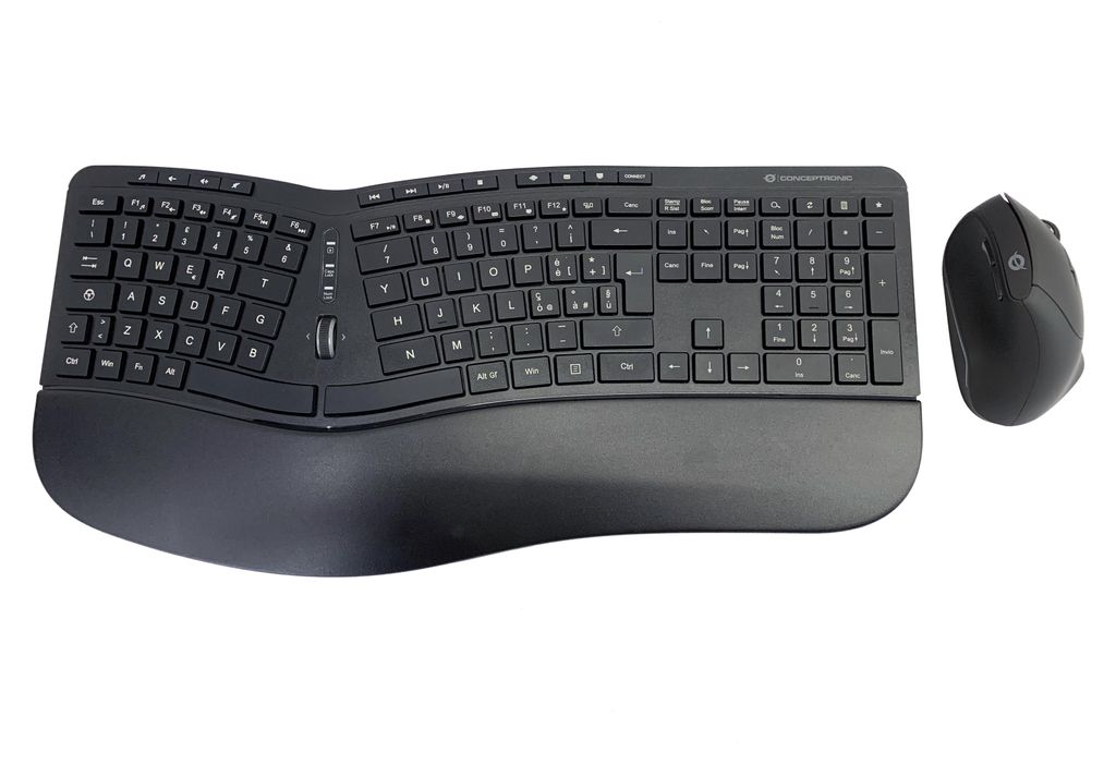 CONCEPTRONIC Wireless Keyboard+Mouse,ergo,Layout italien. Produktbild 