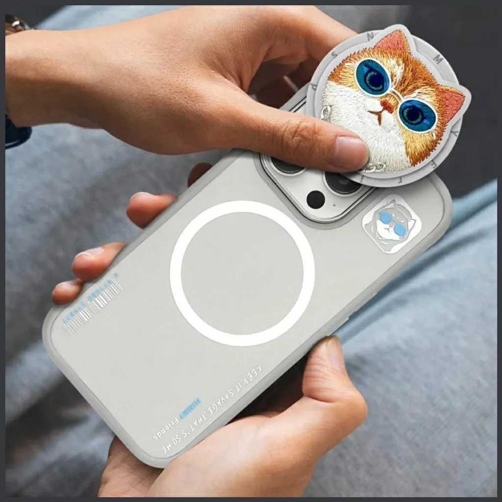 Etui Nimmy Glasses Cool Cat Magsafe Do Iphone 16 Pro Szary - 9