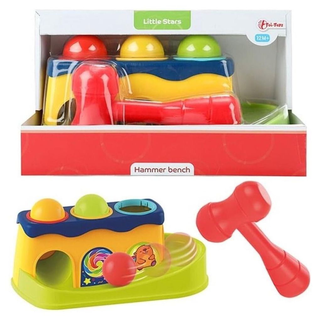 Toi-Toys - LITTLE STARS Hammerbank mit 3 Rasselkugeln Produktbild 