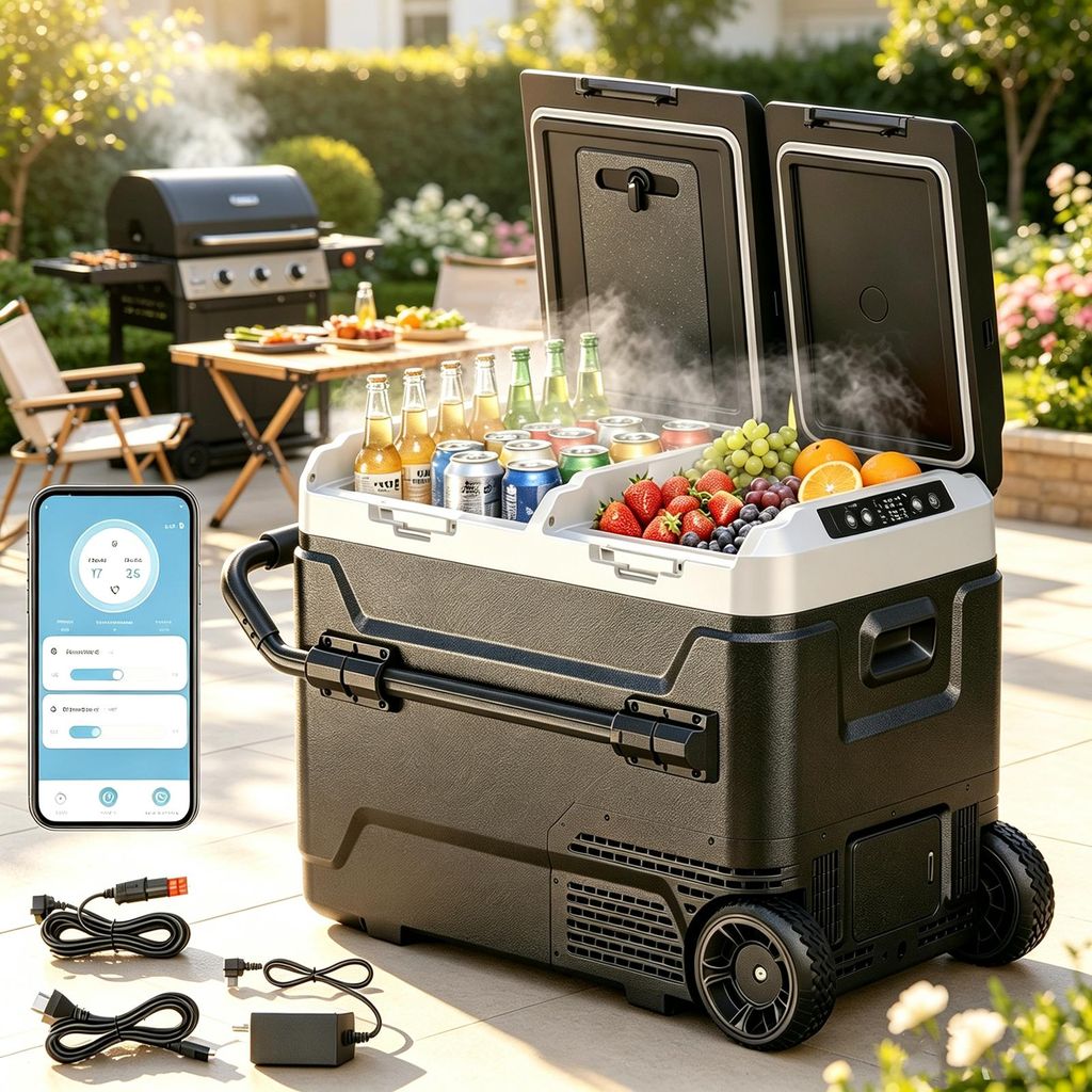 60L Kompressor Kühlbox mit Bluetooth-App, 2× UNABHÄNGIGE Produktbild 