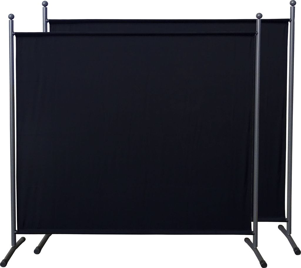 2 Stück Paravent 180 x 178 cm Schwarz - Raumteiler Stellwand Blickdicht Innen & Außen - Garten & Balkon Sichtschutz Trennwand