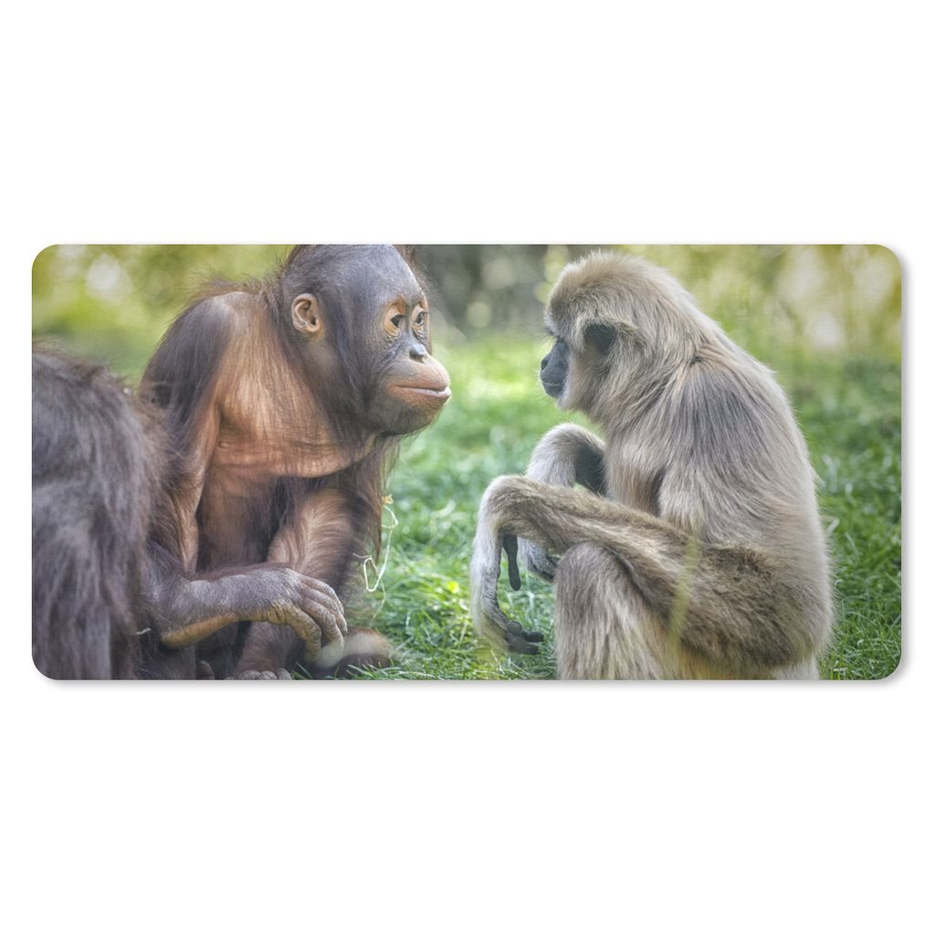 MuchoWow Mauspad Mousepad Affen - Tiere - Familie 60x30 cm - Mousepads - Maus Mat - Pad - Mausunterlage - Nachhaltig