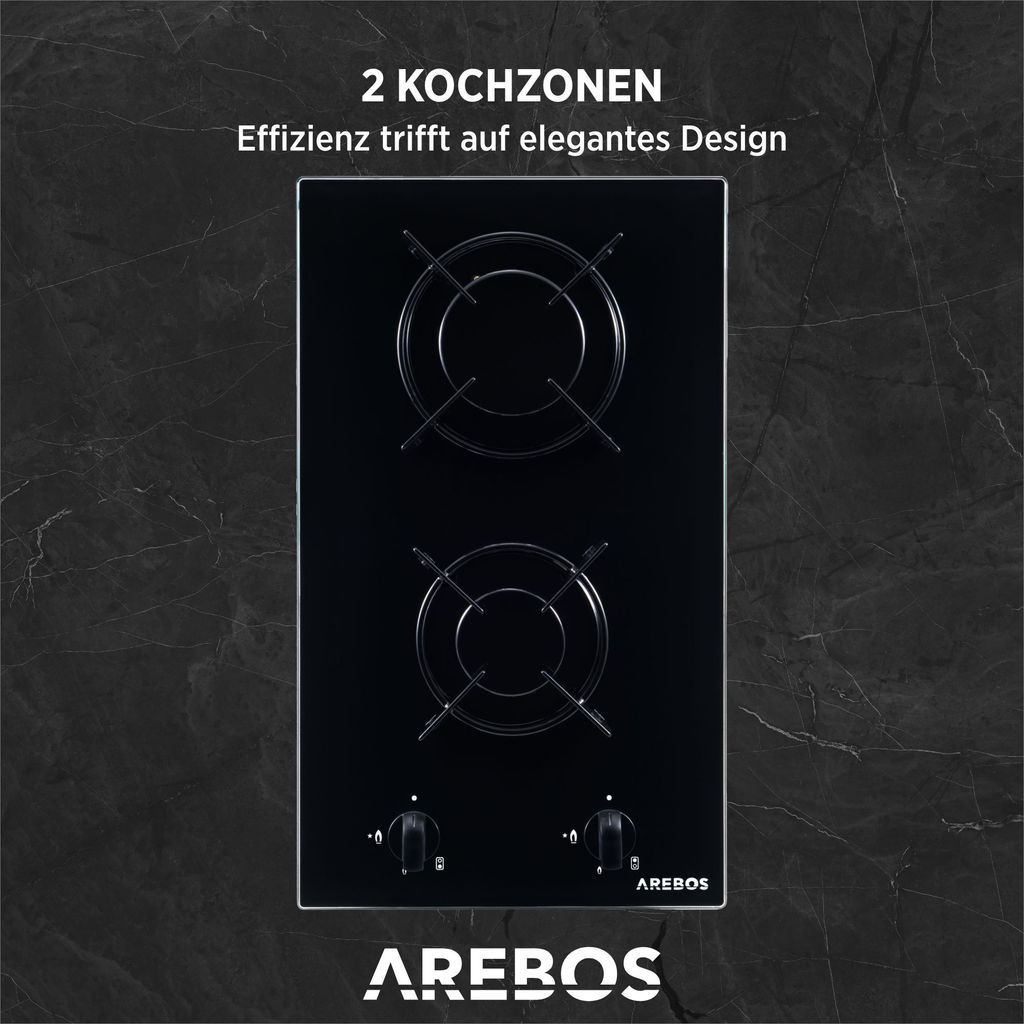 AREBOS Gaskochfeld 2 Flammen, Gasherd, Gasfelder, Produktbild 6