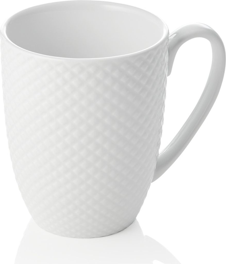 4x Becher Set, Ø 8 cm, 300 ml, weiß, Porzellan, Kaffee Tasse