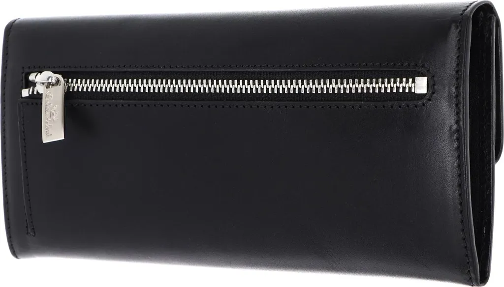 Grand Portefeuille Femme en Cuir Noir RFID Golden Head Colorado Premium