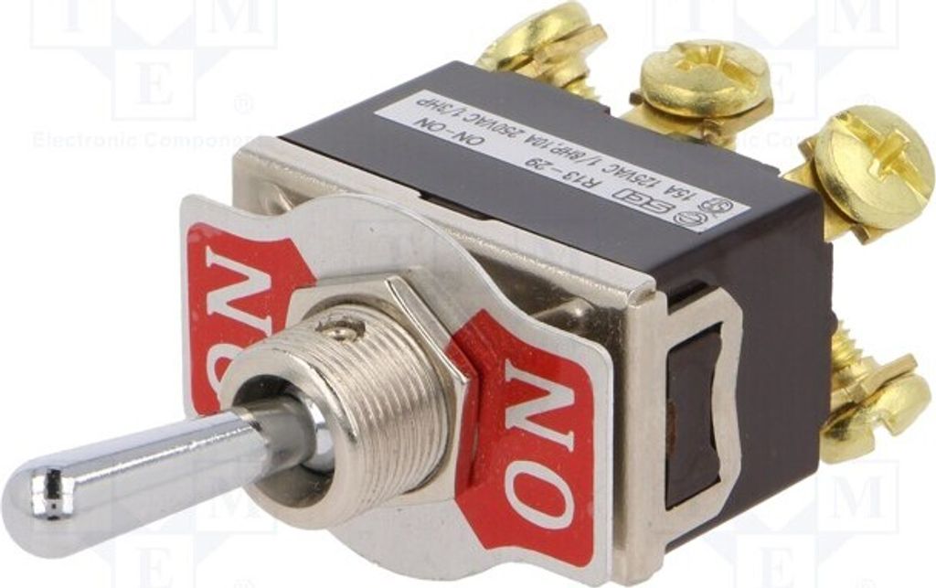 1x Schalter Hebelsc Pos: 2 -25÷70°C R13-29B-07-H Kippsc ON-ON 10A/250VAC