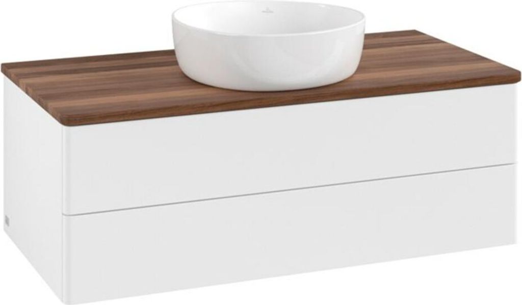 V&B Waschtischunterschrank ohne Frontstruktur -Beleuchtung Antao 100x36x50cm, WBP-farbe w. wal, wh. m Lac