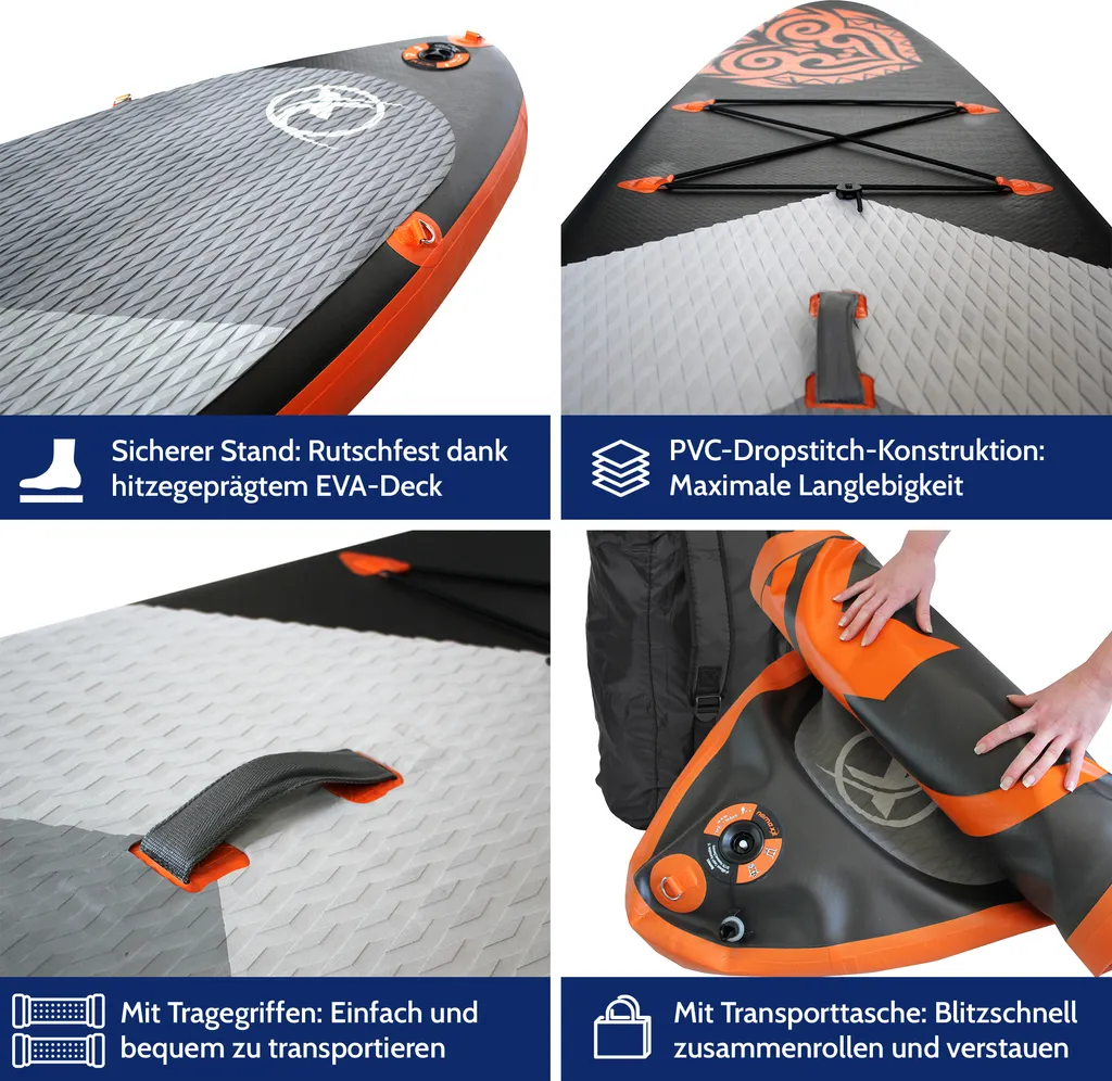 Planche de Paddle Gonflable Nemaxx 320cm avec Pack Accessoires