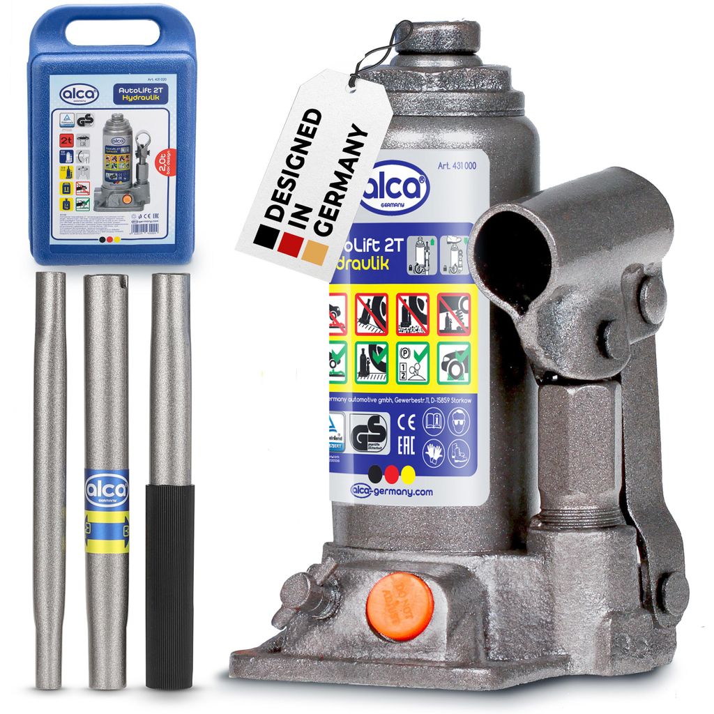 Cric hydraulique t en coffret - hauteur de levage 158-308 Image du produit 