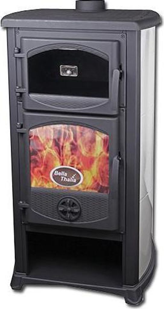 - Kaminofen mit Backfach und Herdplatte Cucina grau - 9,7kW