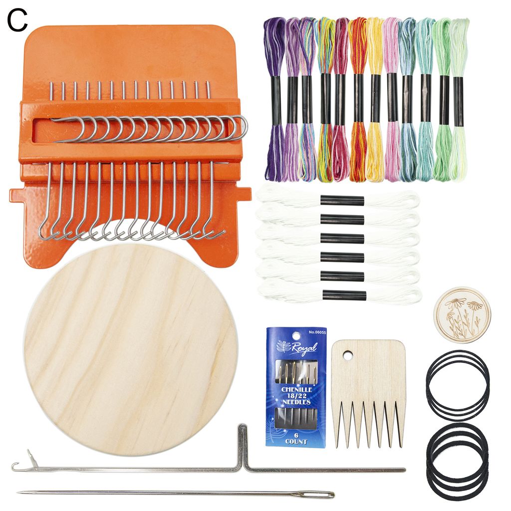 DEM MINI Loom 14 Hooks Machine Schnell Easy DIY Reparaturwerkzeug für Kleidung für Design Art Craft Lovers-C