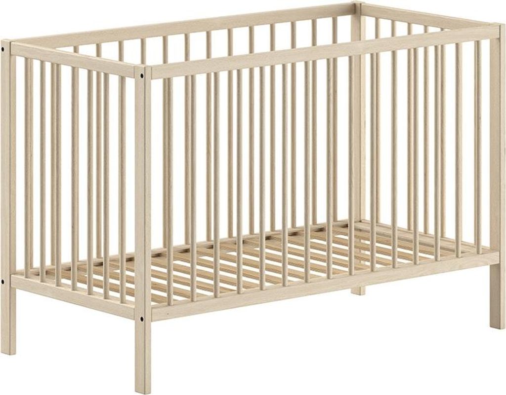 Babybett >Dino< in Buche Natur, Massivholz - 124,4x84,4x65,4cm (BxHxT)